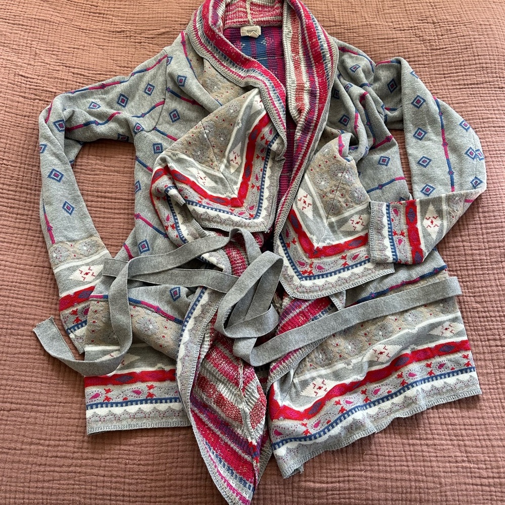 Gray Wrap Sweater